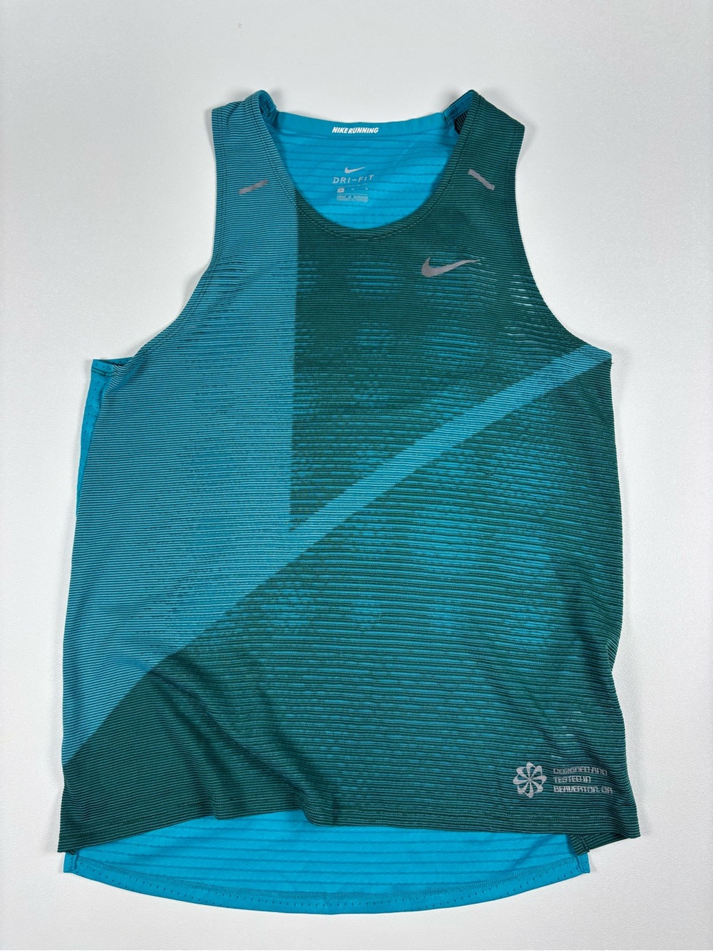 Nike Men’s Teal and Dark Teal Dri-FIT Running Tank